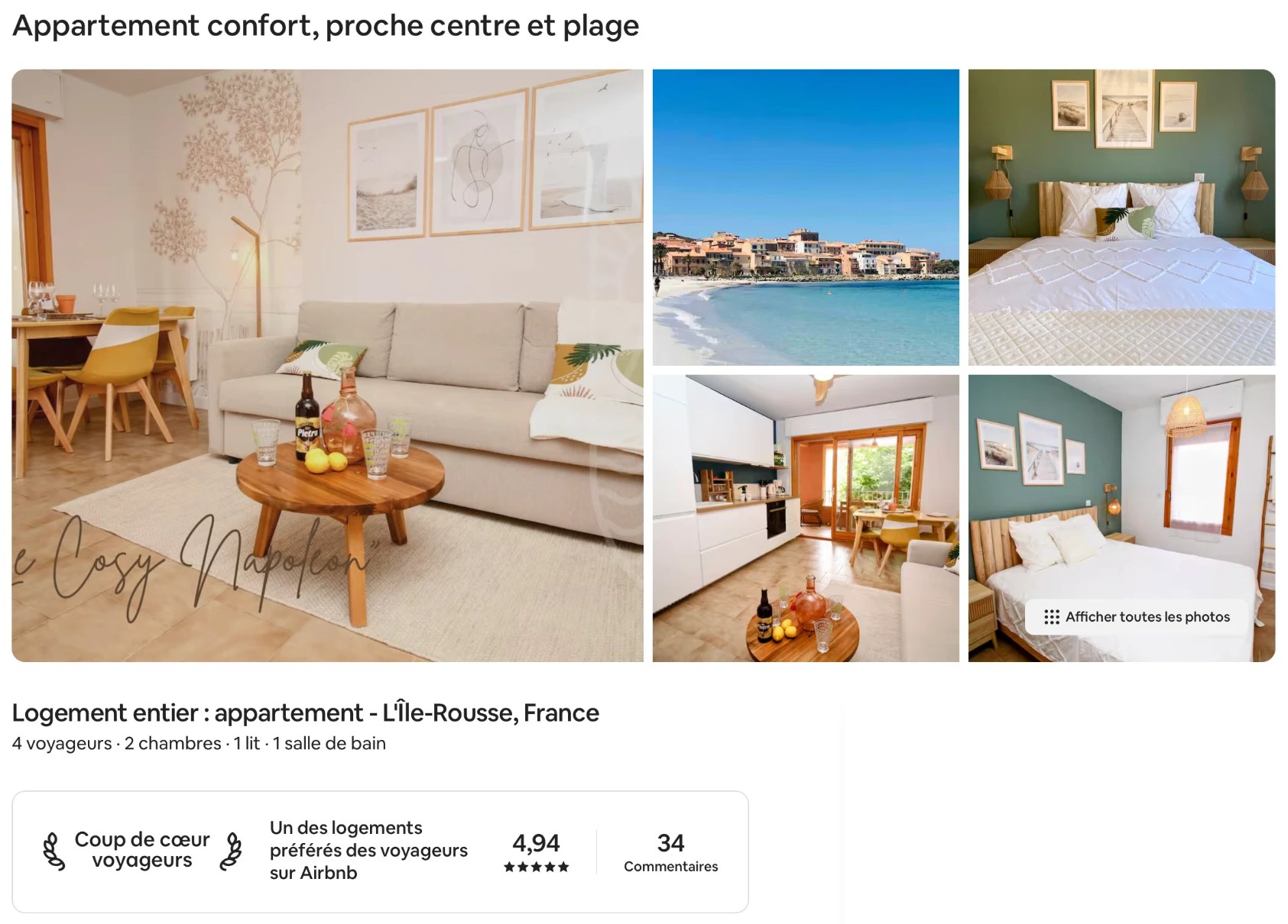 Proche centre et plage